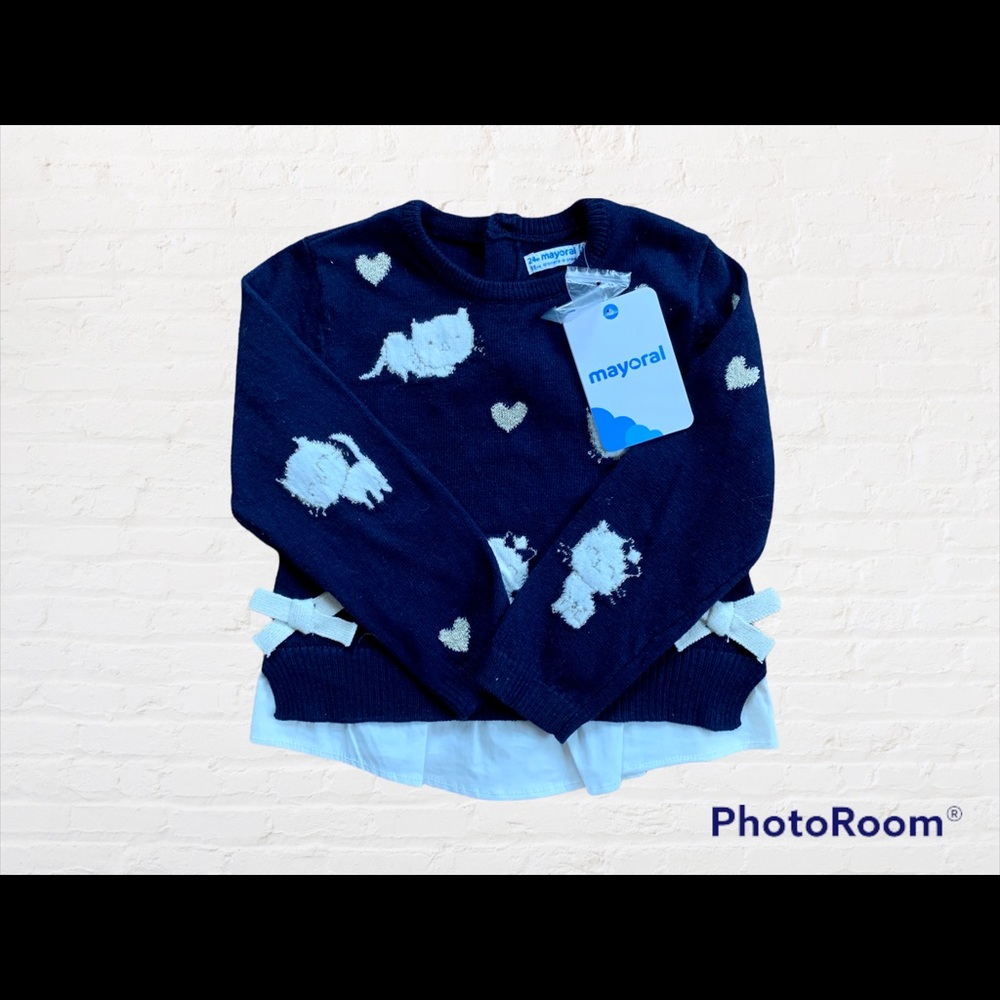 Mayoral Cats Knit Sweater